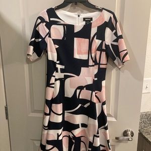 Pink, Navy, & White DKNY Dress